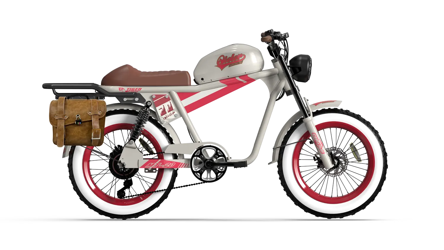 TIGER Retro Electric Bike Moped Style Long Range Ebike Qiolor
