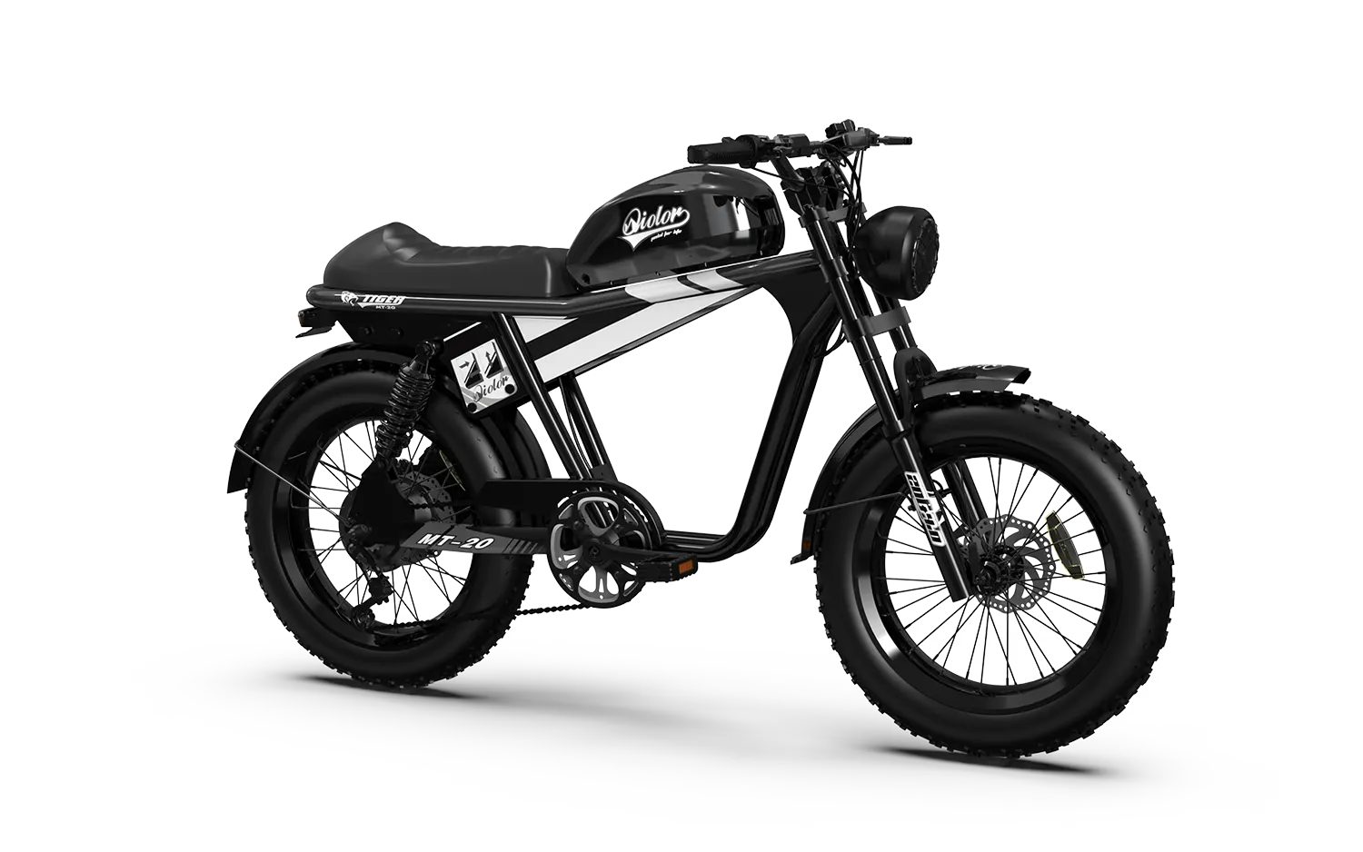 TIGER Retro Electric Bike Moped Style Long Range Ebike Qiolor